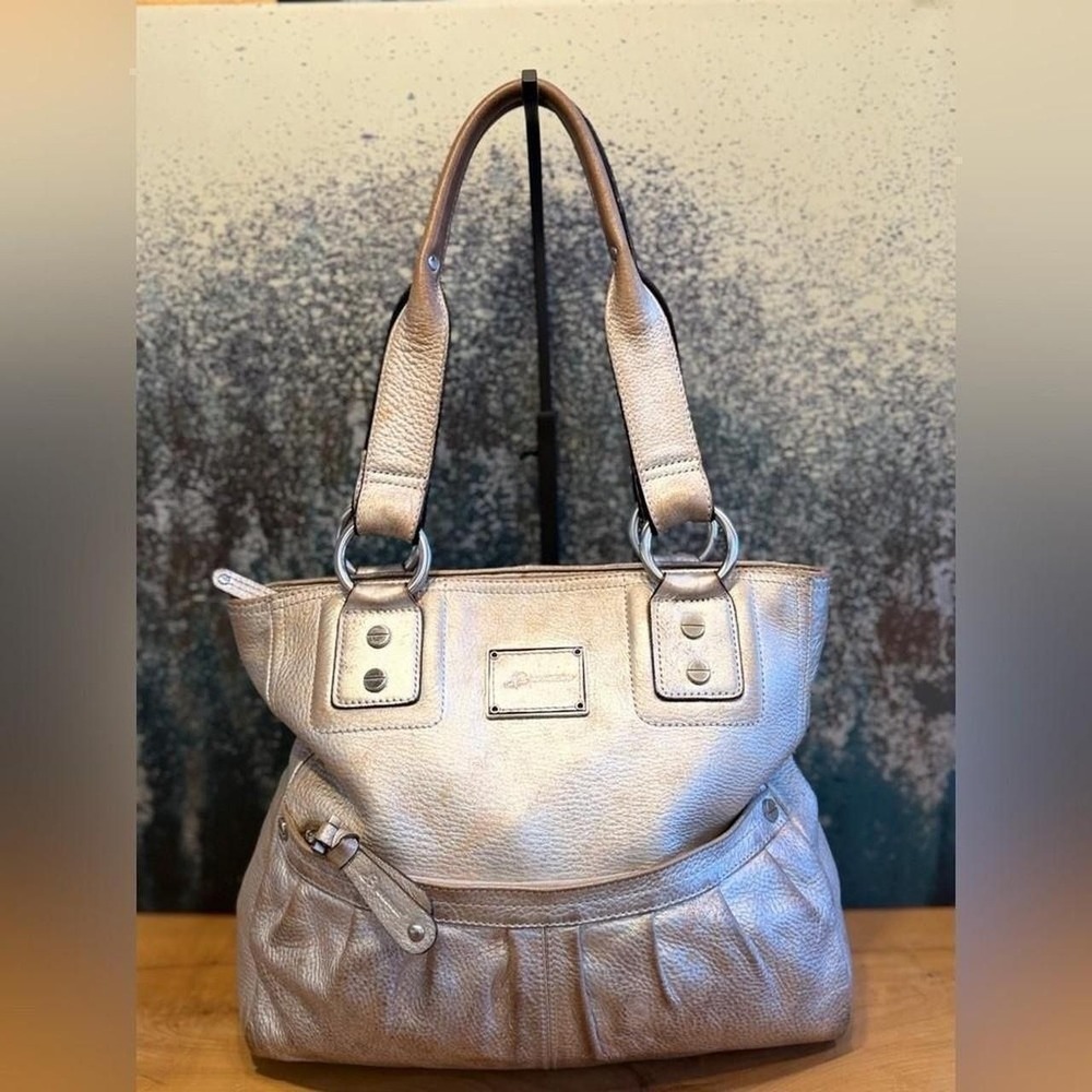 B. Makowsky Vintage Y2K Metallic Leather Shoulder Bag